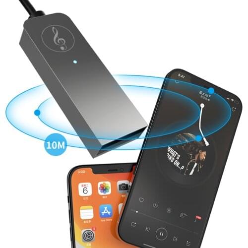 Car USB Bluetooth-Compatible 5.0 Handsfree Music Audio Receiver With Mic 3.5MM AUX Stereo Wireless Adapter For Car Speaker