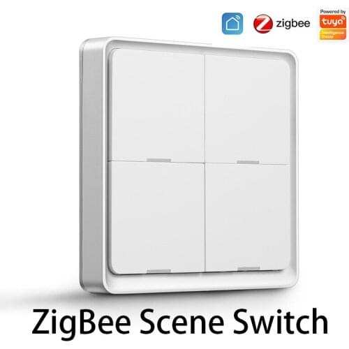 4 Gang Tuya Zigbee Wireless Switch Zigbee 3.0 Sticker Battery Power Smart Life App Control Zigbee 2MQTT deCONZ Smart home