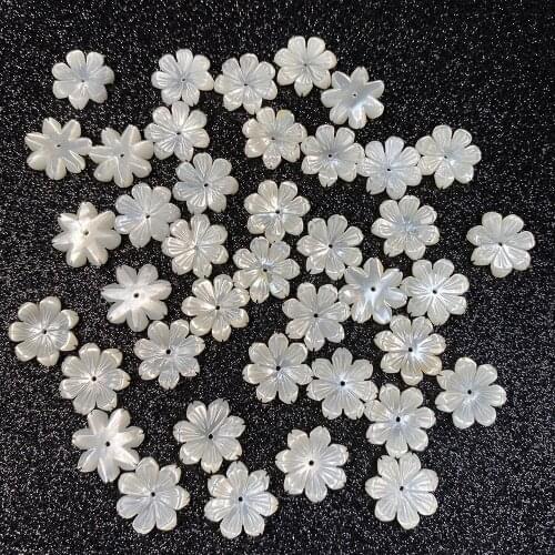 New Natural White Shell Loose Beads Good Quality Carved Flower Charms Beads DIY Hair Clip Brooch Making Jewelry Exquisite Gift