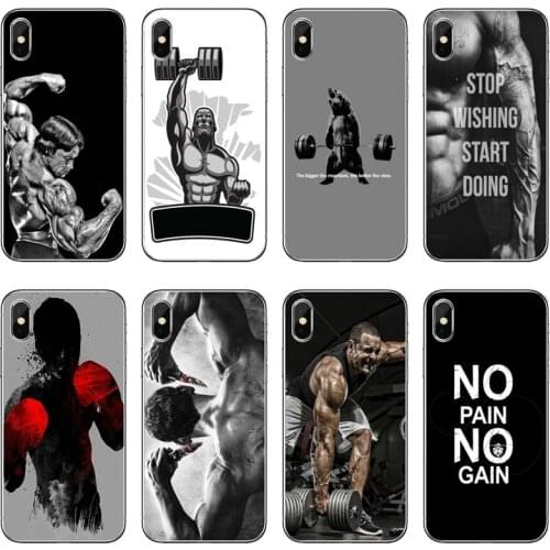 Fitness BodyBuilding man Transparent Phone Case For iPhone 12 11 Pro Max Mini XS Max XR X 8 7 Plus 6 6S Plus 5 5S SE 2020