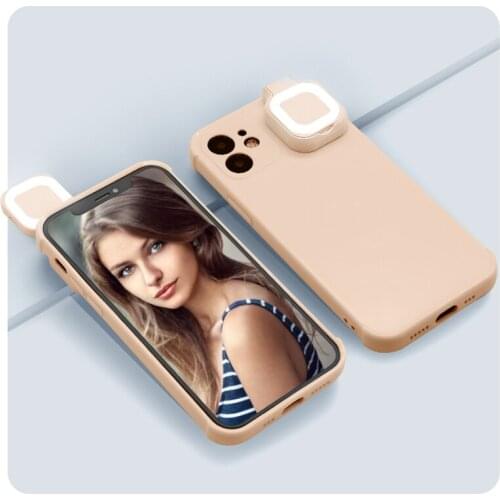 Selfie Beauty Ring Flash Phone Case For iPhone 12 Pro Max 11 Cases with LED Selfie Light Portable Protective Back Cover