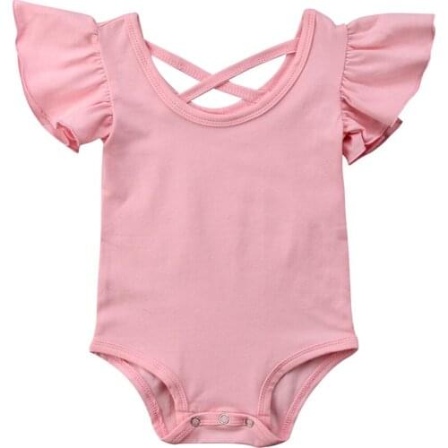 Toddler Kids Baby Girl Bodysuits Jumpsuit Outfits Ruffles Sunsuit Casual Clothes Size 0-24M