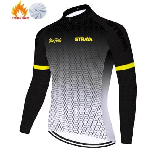 STRAVA cycling jersey 2021 ​long sleeve shirt Winter Thermal Fleece ciclismo ropa hombre ​​​tenue velo New homme