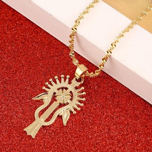 Ethiopian Gold Pendant Necklace for Women Men Judah Jewelry Charms Ethnic African Gifts