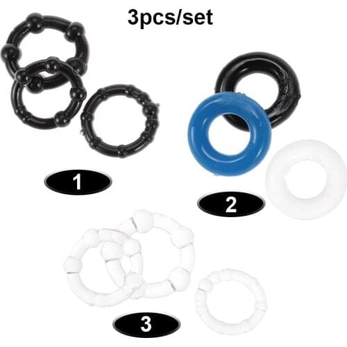 3PCS Increase Exercise Adult Toys Cock Rings Erotic Sexetoys Sexy Shop Male Chastity Cockring For Men Ring Delay Ejaculation