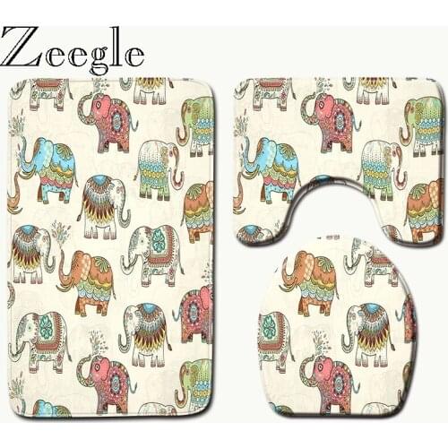 Zeegle 3Pcs/set Microfiber Bath Mats Set Soft Pedestal Rug Toilet Mat Lid Cover Anti-slip Absorbent Bathroom Rug and Carpet