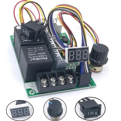 Motor speed controller PWM speed controller DC motor Digital display 0~100% adjustable drive module Input MAX60A 12V 24V