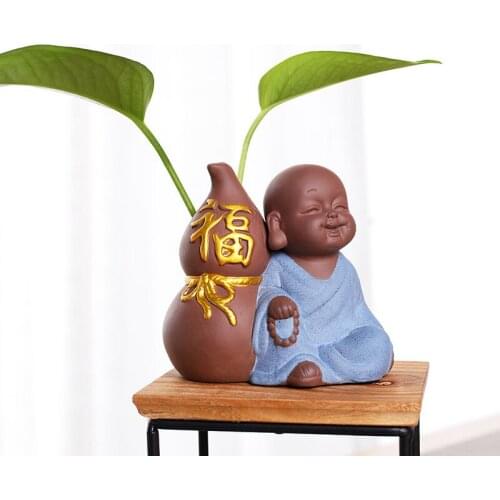 Creative Home Decorative Accessories Ceramic Small Monk Tea Pet Ornament Mini Water Bottle Ware Teahouse Ornaments