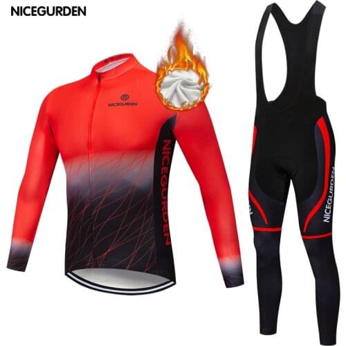 Winter warm fleece jacket, cycling wear, long-sleeved suit, straps, cycling wear, cycling wear, windproof and self-cultivation