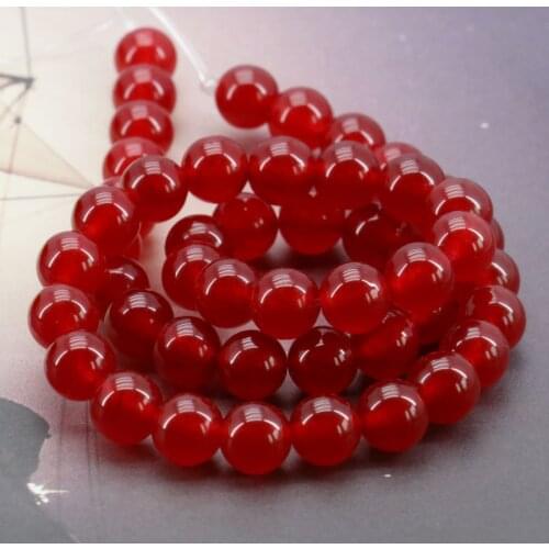 Trendy Accessory Crafts 8mm Red Chalcedony Round Loose Beads Semi Finished Stones 15" Wholesale Fitting Female Girls Women Gifts