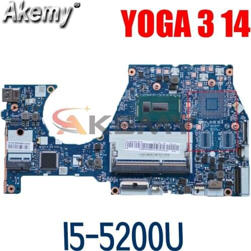 NM-A381 For Lenovo YOGA 3 14 Yoga 3-1470 Laptop motherboard with CPU i5 5200U SR23Y DDR3 100% Fuly Tested