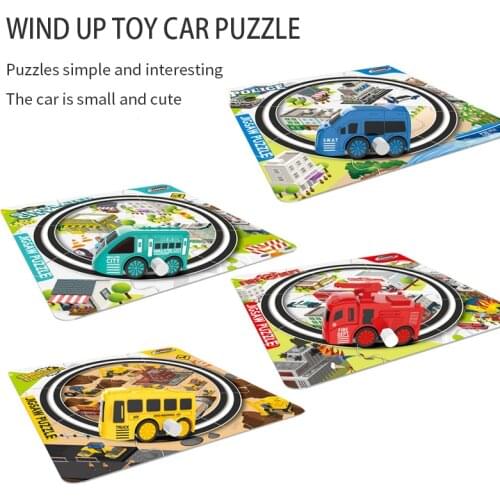 New Jigsaw Puzzle Rail Car City Fire Engineering Series Puzzles Intelligence Wind-up Car Kid Educational Learning Toys
