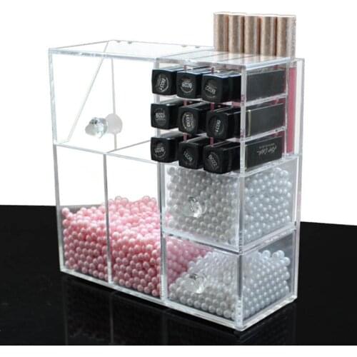 New Acrylic makeup organizer makeup brush Display box Cosmetics tools Storage holder Jewelry Accessory case casket lipstick rack
