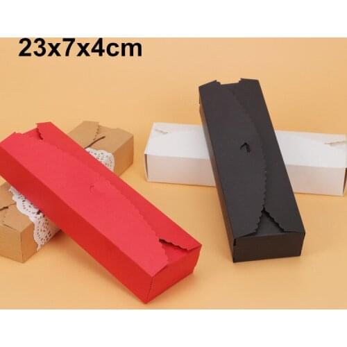 60 X Kraft Paper Gift Boxes Red/White/Black/Brown Cookies Chocolate Packing Box Party DIY Wedding Box 23x7x4CM