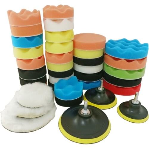 Car Polishing Disc Self-Adhesive Buffing Waxing Sponge Wool Wheel Polish Pad fit for auto Polisher Drill Remove Scratch