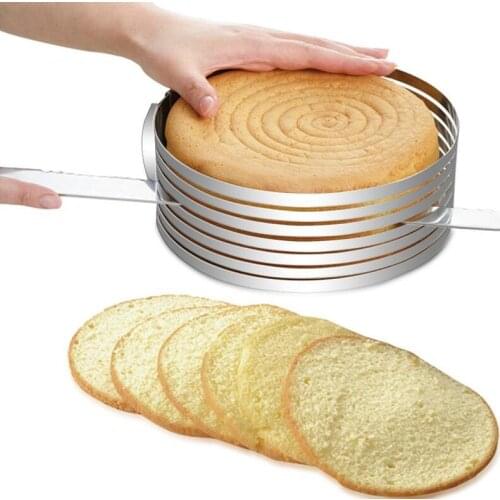 Stainless Steel Cake Cutter Slicer Adjustable Round Bread Cake Cutter Slicer Cake Ring Mold DIY Baking Tools Kitchen Accessoires