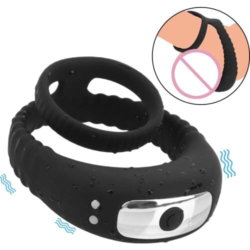 Penis Ring Vibrator Sex Toys for Man 10 Frequency Male Chastity Cock Ring Dildos Vibration For Gay Delay Ejaculation Erotic