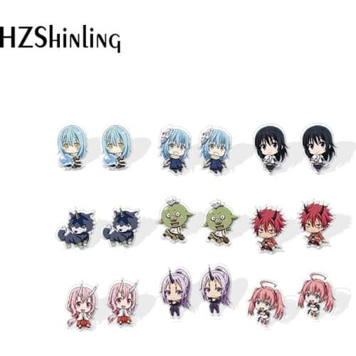 2020 New That Time I Got Reincarnated as a Slime Stud Earring Resin Acrylic Earrings Epoxy Handmade Jewelry
