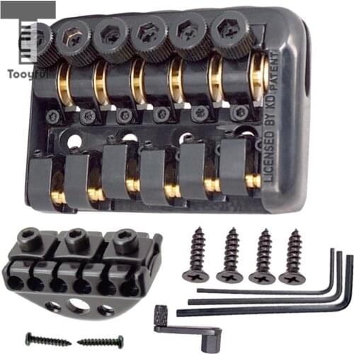 Tooyful 1 Set Zinc Alloy Iron Headless Electric Guitar Replacement Fixed Bridge Nut Musical Instrument Parts Black