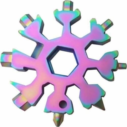 Snowflake Snow Wrench Tool Bottle Opener Screwdriver 18-in-1 Multi-tool Stainless Steel Cutter Card Combination With Key Ring