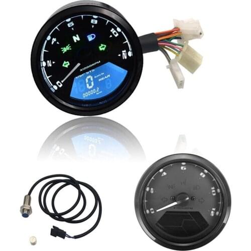 LED Multi-function Digital Indicator Tachometer Fuel Meter Anti-glare Motorcycle Panel Speedometer Night Vision Dial Odometer