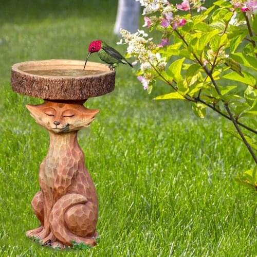 Outdoor Bird Bath Bowl Resin Pedestal Fountain Decoration for Yard Bird Feeder Wonderful Outdoor Decor Best Choice Gift
