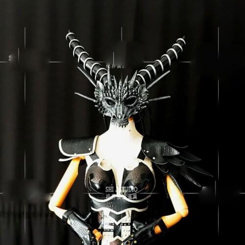 Party girl future clothing Bar dark Gothic dragon party gogo costume stage show wear