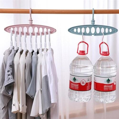 9 holes Clothes coat hanger organizer Multi-port Support baby Clothes Drying Racks Plastic Scarf cabide Storage Rack hangers