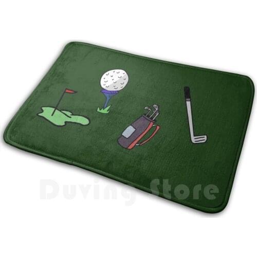 Green Golf Mat Rug Carpet Anti-Slip Floor Mats Bedroom Golf Golf Club Ball Golf Ball Golf Hole Morgan Ayn Carpet