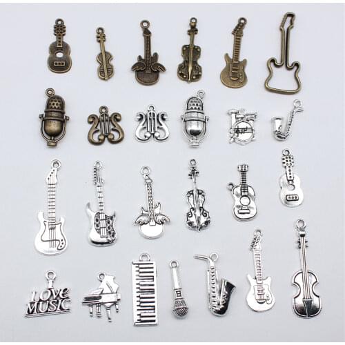 20pcs 25x7mm Microphone Charms Pendant Music Lovers Jewelry Supplies Handmade For DIY Making Earrings Bracelet