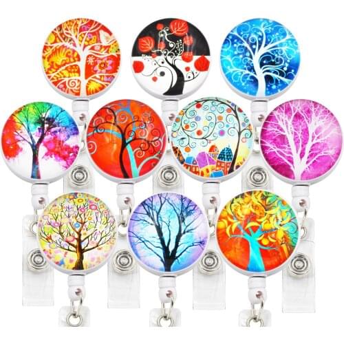 10PC Lot Tree ID Retractable Badge Holder with Alligator Clip Retractable Cord ID Badge Reel 24 Inch