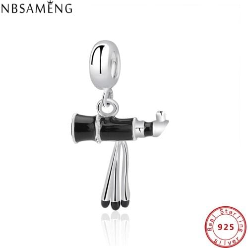 100% 925 Sterling Silver Charm Telescope Pendant Charms Beads Fit Original Bracelets Bangles Women Diy Jewelry