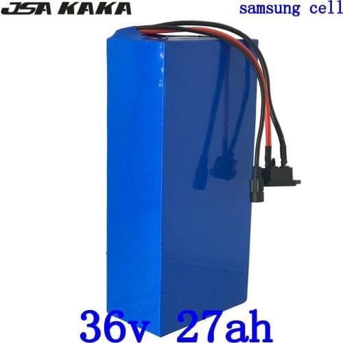 1000W 36V electric bike battery 36V 27AH Lithium battery use samsung cell 36V 27AH ebike battery with 30A BMS and 42V 5A charger