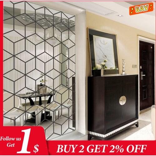 15/28/54Pcs Diamonds Triangles Mirror Wall Sticker DIY Home Decal Acrylic 3D Stickers Background Wall Living Room Home Decor