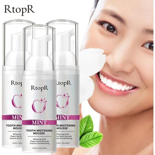 3PCS RtopR Teeth Whitening Mousse Stains Removes Whitening Oral Hygiene Teeth Mousse Toothpaste Cleansing Staining Whitening