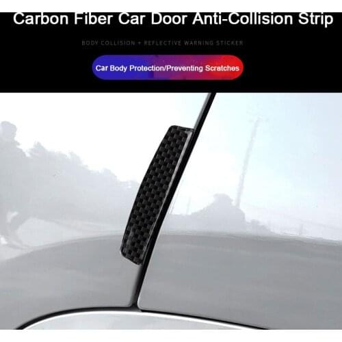 4pcs/Sets Carbon Fiber Car Side Door Bumper Sticker for Mercedes W205 Fiat 500 Kia Optima K5 Peugeot Auto Exterior Accessories