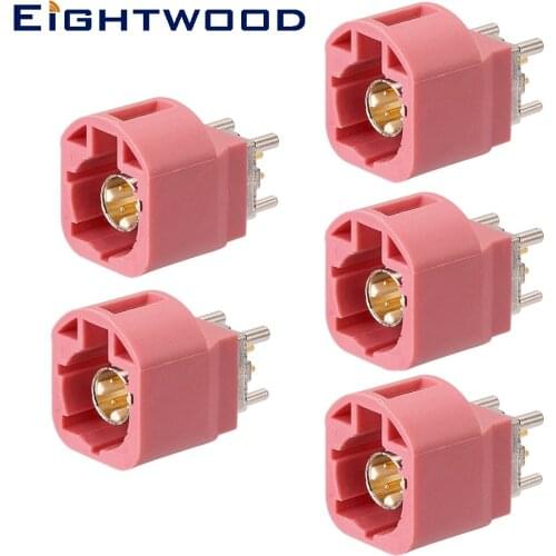 Eightwood 5PCS Fakra H Jack Female RF Coaxial Connector Adapter PCB Mount Straight 4 Contact Pin for Automotive Satellite Radio
