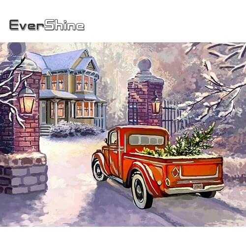 EverShine Diamond Embroidery Landscape Mosaic Handicrafts 5D Diamond Painting Car Needlework Art Kits Christmas Decor For Home