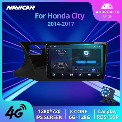 2Din Android10.0 Car Radio For Honda City 2014-2017 Auto Radio Car Receiver GPS Navigation DSP Car Multimedia Player Carplay IGO