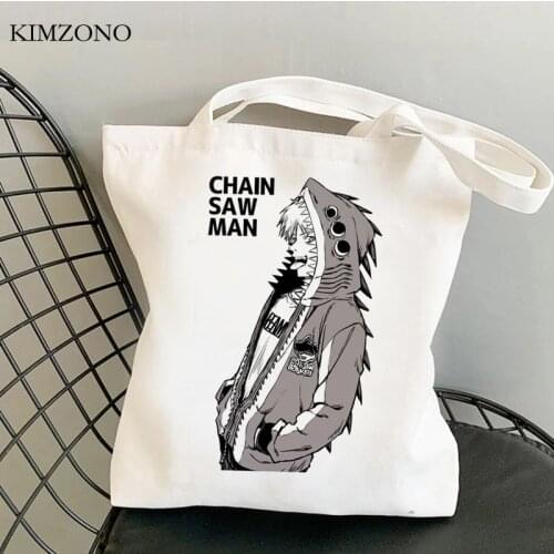Chainsaw Man shopping bag shopping shopper tote canvas shopper handbag bag net bolsa compra sac tissu