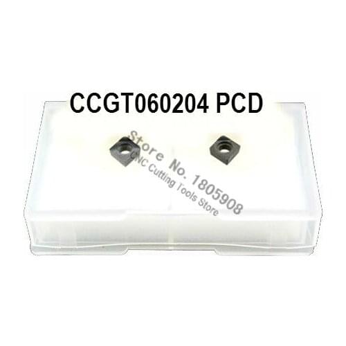 Free shipping 2PCS Diamond PCD Diamond cutting tool PCD inserts CCGT060204 for SCLCR / SCFCR / SCMCN / SCACR