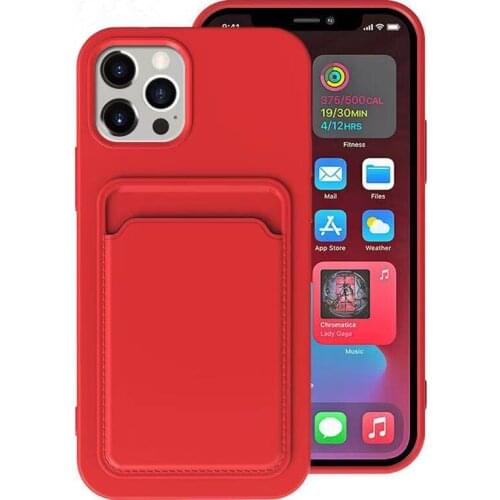 Card Holder Phone Case For iPhone 11 12 Pro Max Case Soft Silicone Cover For iPhone 12 Mini X XR XS Max 7 8 6S Plus Wallet Funda