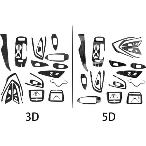 1 Set Black Car Interior Decor Trim Sticker Door Handle Gear Air Panel LHD Fit for Chevrolet Malibu 2016 2017 2018 2019 3D/ 5D