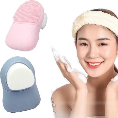 Double Sided Silicone Face Cleansing Brushs Beauty Skin Care Wash Facial Exfoliating Nose Clean Blackhead Removal Brush Tool