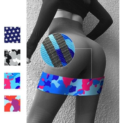 Print Yoga Hip Resistance Band Non-Slip Squat Circle Loop Hips Booty Exercise Fitness Elastic Workout Fitness Equipment