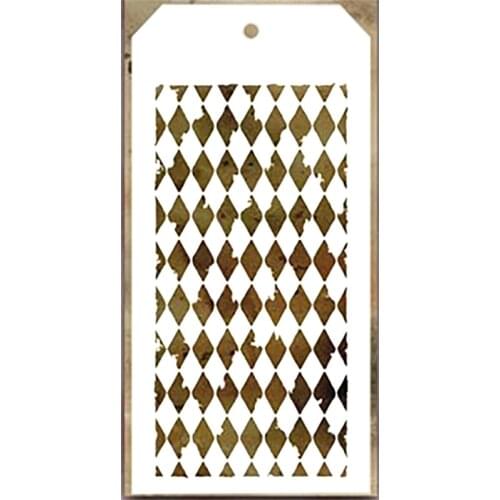 2021 New Label Tag Plastic Stencil For Craft Making Prismatic Pattern Scrapbooking Background Greeting Card No Metal Cutting Die