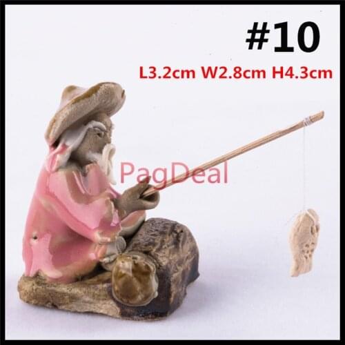 Ceramic Fishing Man Ornaments Fish Tank Aquarium Statues Crafts Figurines Landscape Home Decor Gifts for Bookshelf Office Coffee