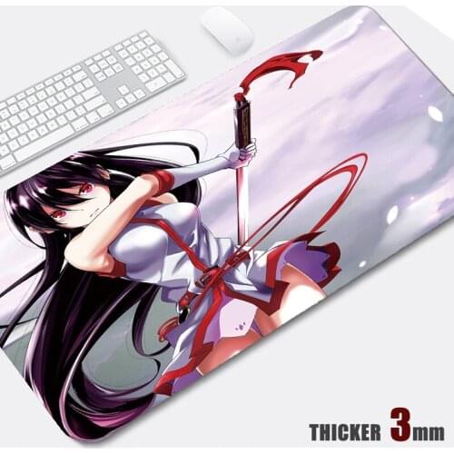 Akame ga KILL Mouse Pad Anime XXL Desk Mat Mouse Gamer Accessories Large Rubber Stitch Edge Mousepad Thicker 3mm