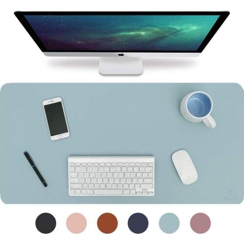 1.5" x 15.7" PU Leather Desk Blotter, Laptop Desk Mat, Waterproof Desk Writing Pad for Office and Home, Dual-Sided