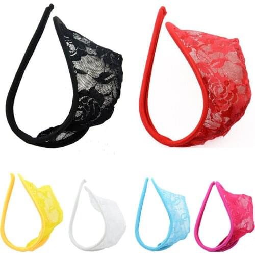 Lace Underwear Trousers Thong Mens C Invisible T-back Solid Tangas Hombre Sexy Gay Comfortable Underpants Ropa Interior Hombre